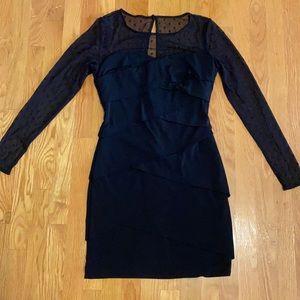 WhiteHouse BlackMarket long sleeve black dress